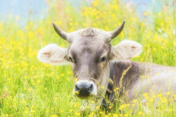 Allgäu Brown Swiss, (Bos primigenius taurus), Allgäu, Bavaria, Germany