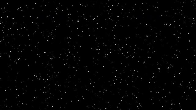 Snowflakes falling snow winter weather particle overlay effect black background motion graphic