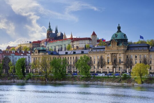 Prague castle and Vitava River, Prague, Czech Republic