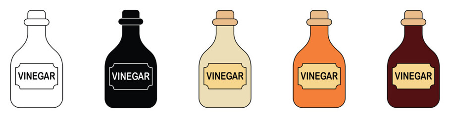 Vinegar icon symbol collection on white background. Vector illustration.