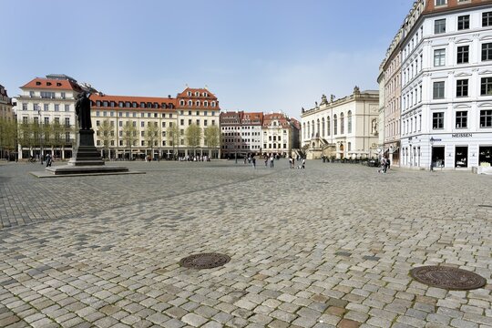 Neumarkt square with Martin Luther statue, Dresden, Saxony, Germany