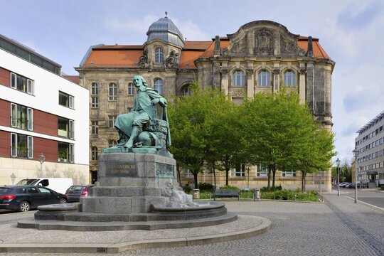 Physicist Otto von Guericke statue, Magdeburg, Saxony Anhalt, Germany