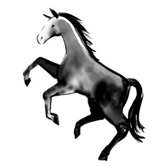 水墨画　馬の和風筆イラスト