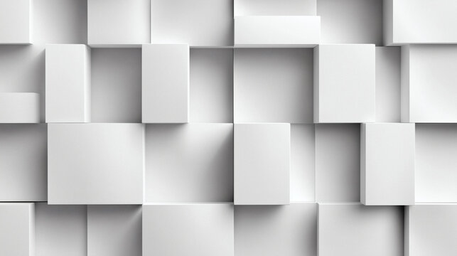 Modern geometric background with dynamic white cubes for business presentations and innovative designs