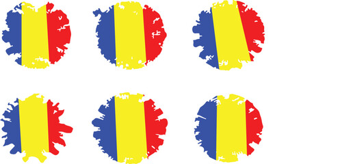Collection of romanian flag designs and elements for graphic projects