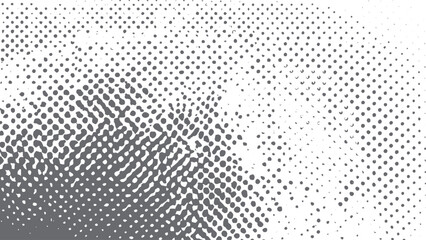 Naklejka premium Grunge black halftone dots texture on white background illustration. Black and white abstract dotted pattern halftone minimal backdrop. 