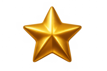 Golden star 3d rendering symbolizing award, premium experience, customer review, winner performance, and positive feedback