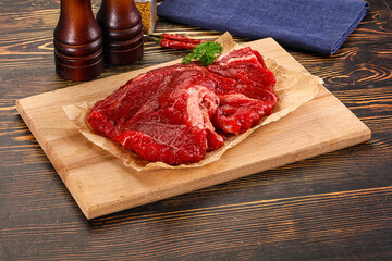 Raw beef meat piece for cooking