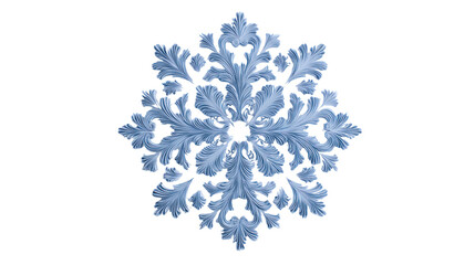 Intricate ice crystal snowflake macro detail isolated on transparent background