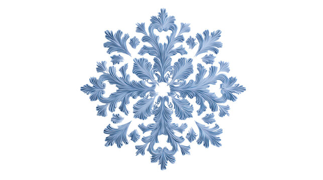 Intricate ice crystal snowflake macro detail isolated on transparent background - Powered by Adobe