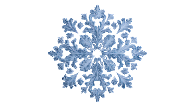 Intricate ice crystal snowflake macro detail isolated on transparent background - Powered by Adobe