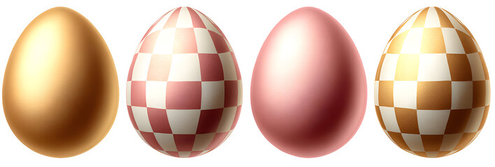 Decorative Easter eggs featuring chess patterns in vibrant colors for holiday celebrations