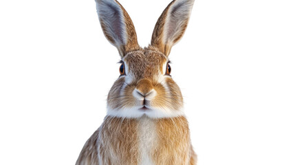 Obraz premium Close up portrait of a jackrabbit with large ears isolated on transparent background