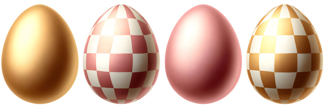Decorative Easter eggs featuring chess patterns in vibrant colors for holiday celebrations
