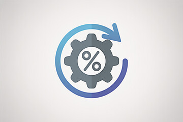 Percentage discount automation process optimization efficiency system cycle icon vector graphic