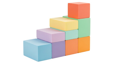 Obraz premium Stack of colorful building blocks arranged in steps