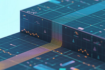 Abstract data visualization technology background for business intelligence and analytics design