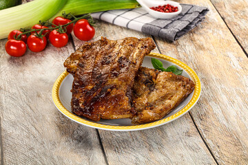 Tasty roasted pork ribs with spices