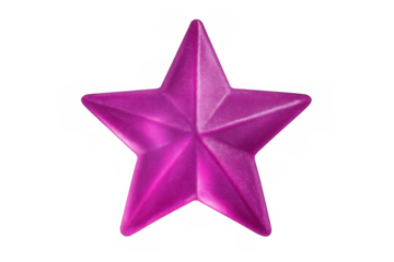 Violet christmas five-pointed star representing celebration and holidays, perfect for decorating, transparent background