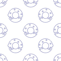 donut seamless pattern isolated on transparent background.
