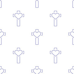 christian cross seamless pattern isolated on transparent background.