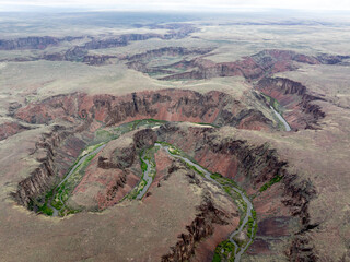 Deep River canyon in Southern Idaho meandering