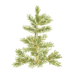 watercolor Christmas tree clipart. It features festive in a watercolor style. Ideal for creating kids, aesthetic prints, invitations, cards, packaging, branding, web sites, social media, pattern etc.