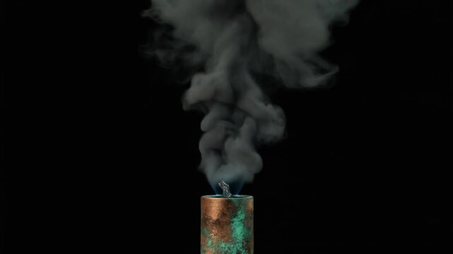 Dynamic Chemical Flame and Smoke on Tarnished Bronze