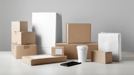 Neutral shipping boxes and packaging materials