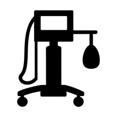 Medical ventilator machine silhouette for breathing support