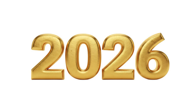 Golden 2026 numbers as shiny balloons against a black background symbolizing the upcoming new year