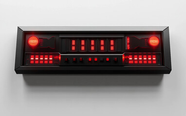 Hacker prevention system console with red alert interface representing cybersecurity, threat detection, and advanced network protection isolated on transparent background PNG