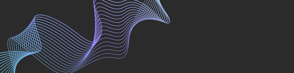 Elegant flowing abstract gradient waves on a dark background, representing modern digital technology, futuristic motion design, and creative graphic elements for versatile visual use.