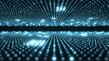 Infinite Cyberpunk Grid: Seamless Futuristic Perspective Loop with Glowing Blue Particles - Powered by Adobe