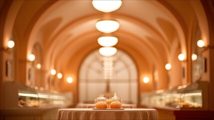 Fototapeta premium Pastries in a Grand Hall