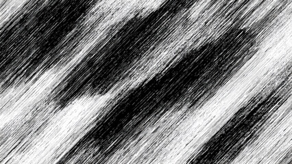 Gritty black and white diagonal brush strokes texture abstract background.