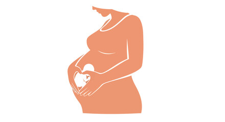 Expecting mother's serene silhouette: A vector art illustration of love and anticipation for