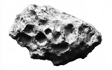 Concept artwork of a space rock emphasizing intricate details, asteroid composition, and futuristic planetary science isolated on transparent background PNG