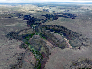 Meandering canyons of the Owyhee River in Idaho