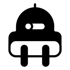 Smart plug with toggle switch, button solid icon, remote house control concept, home device sign on white background, glyph style for mobile web design. Vector graphics.