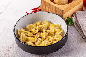 Tasty Russian dumplings with meat