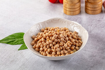 Raw dry chickpea in the bowl