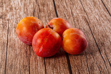 Ripe sweet juicy fresh purple plums