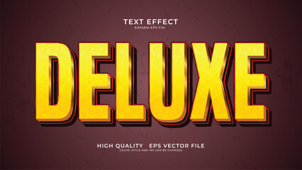3D Deluxe Text Effect in Gold – Editable Vector Typography Style