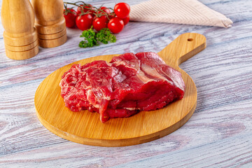 Raw beef cut uncooked fillet