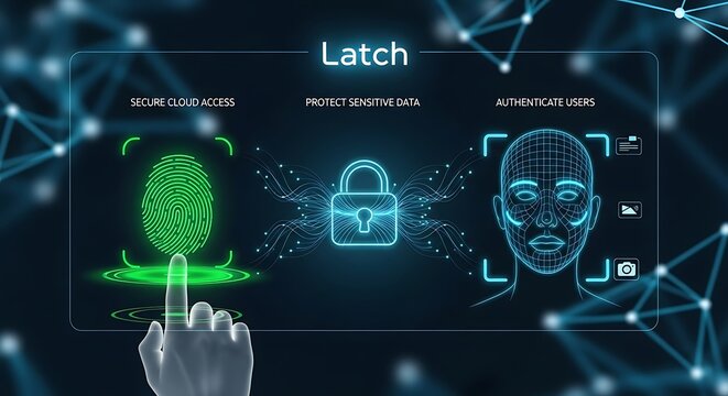 Digital Security Concept with Biometric Authentication and Data Protection