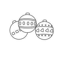 Three white colored balls with black designs on them