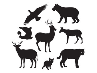 wild animals silhouettes