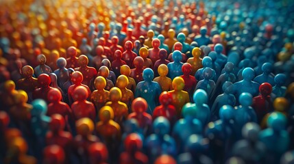 Fototapeta premium Diverse colorful crowd representing community and inclusion
