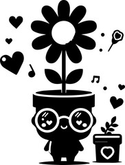 Couple Love Doll ,Romantic Man Woman Silhouette Hands with Heart Symbol Love Icon Passion Relationship